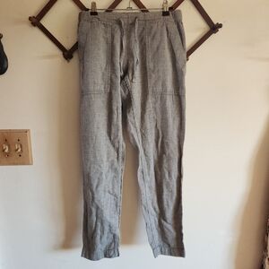 Prana Gray Striped Tapered Straight Leg Pant Extra Small